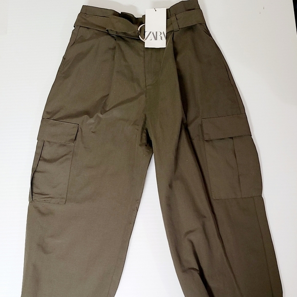 Zara Pants - ZARA STRAIGHT CARGO TROUSERS Mid-camel SIZE XS | 4001/051/756